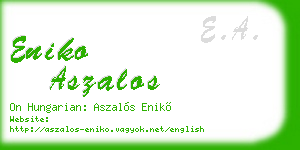 eniko aszalos business card