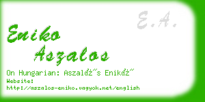 eniko aszalos business card